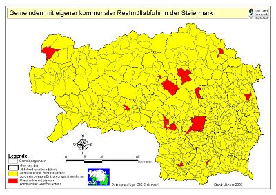 Abb.: Anteil der kommunalen (rot) im Vergleich zur privaten Entsorgung (gelb)