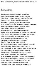 Gedicht FS Schloss Stein