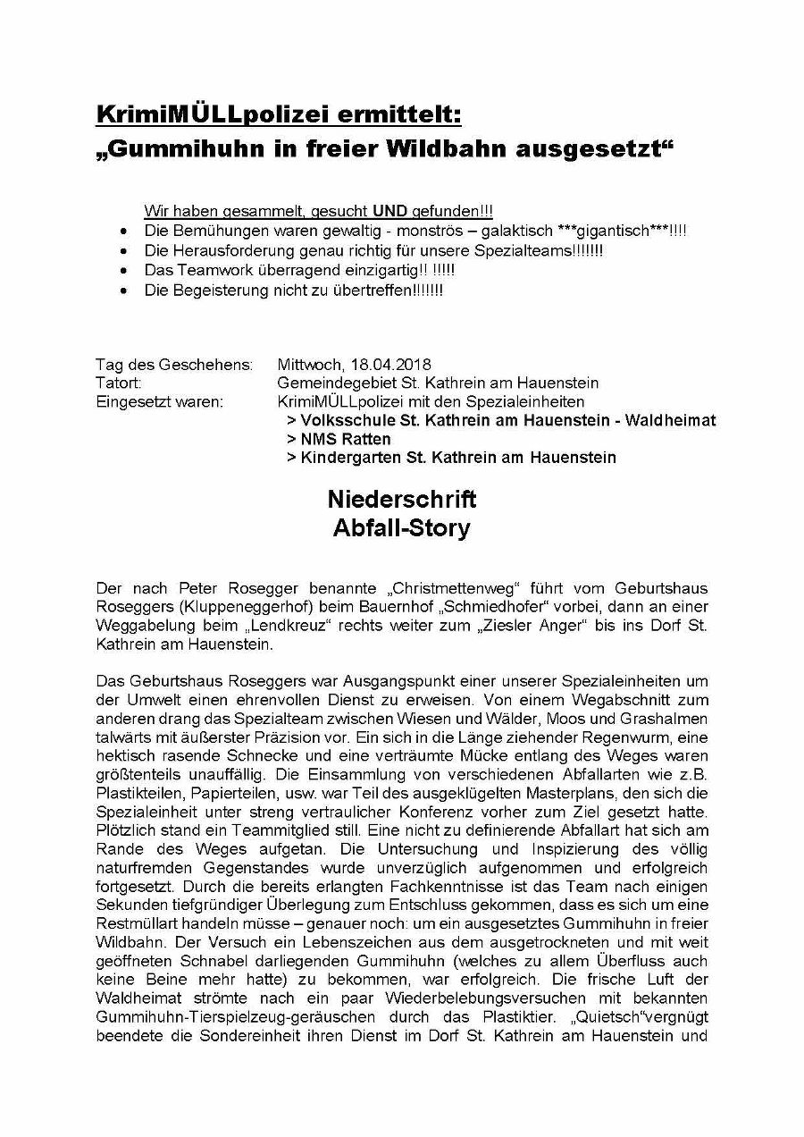 Abfall-Story (siehe Link im Text oberhalb) Abfall-Story (siehe Link im Text oberhalb)