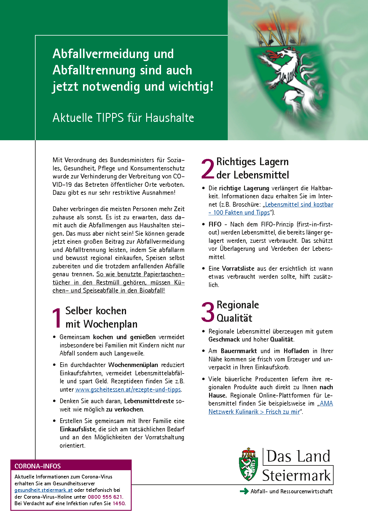 Corona Abfallwirtschaft Und Ressourcenwirtschaft Land Steiermark