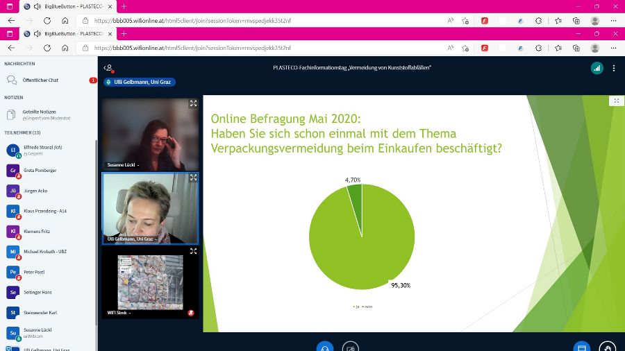 Screenshots zur Online-Veranstaltung "Fachinformationstag am 31.03.2022