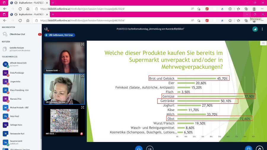 Screenshots zur Online-Veranstaltung "Fachinformationstag am 31.03.2022