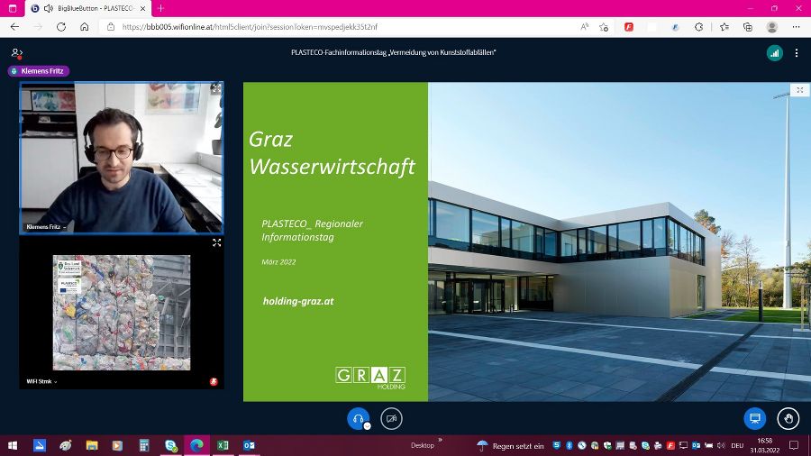 Screenshots zur Online-Veranstaltung "Fachinformationstag am 31.03.2022