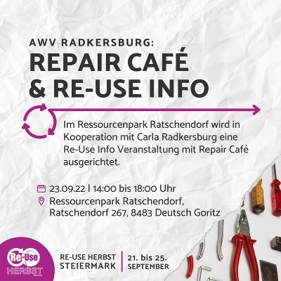 AWV Radkersburg: Repair Café & Re-Use Info