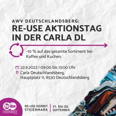 AWV Deutschlandsberg: Re-Use Aktionstag in der Carla Deutschlandsberg © Land Steiermark/A14/Ecosocial Mind AWV Deutschlandsberg: Re-Use Aktionstag in der Carla Deutschlandsberg