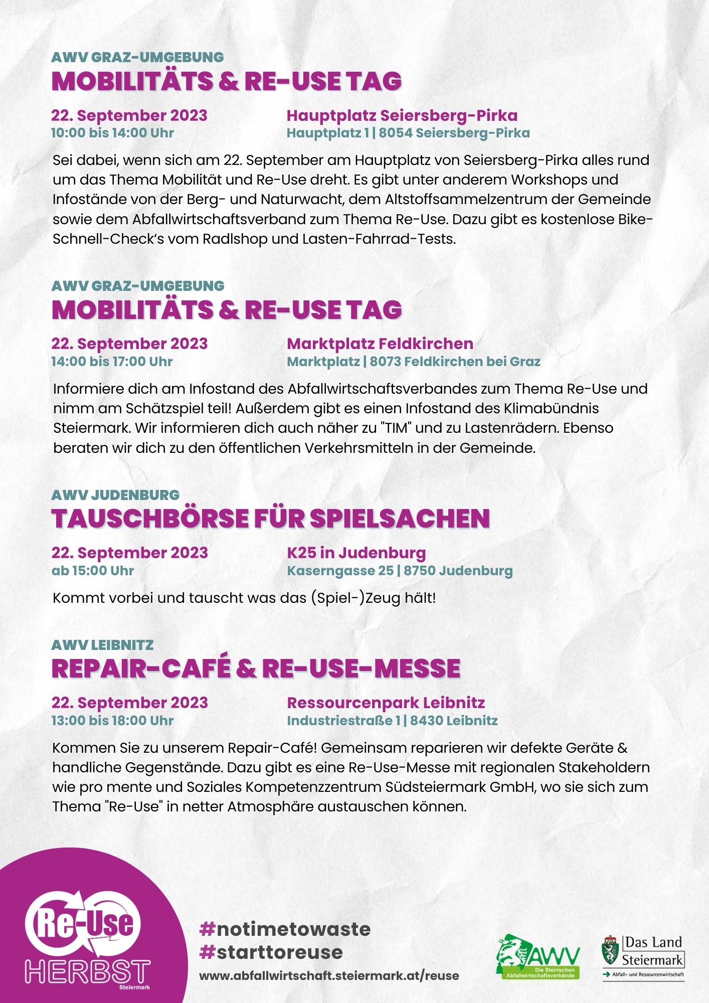 Seite 4 - Programm Re-Use-Herbst Steiermark 2023 