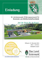 Titelseite des Einladungsfolders für den 10. interkommunalen Erfahrungsaustausch am 15.November 2023 in Lannach. 
